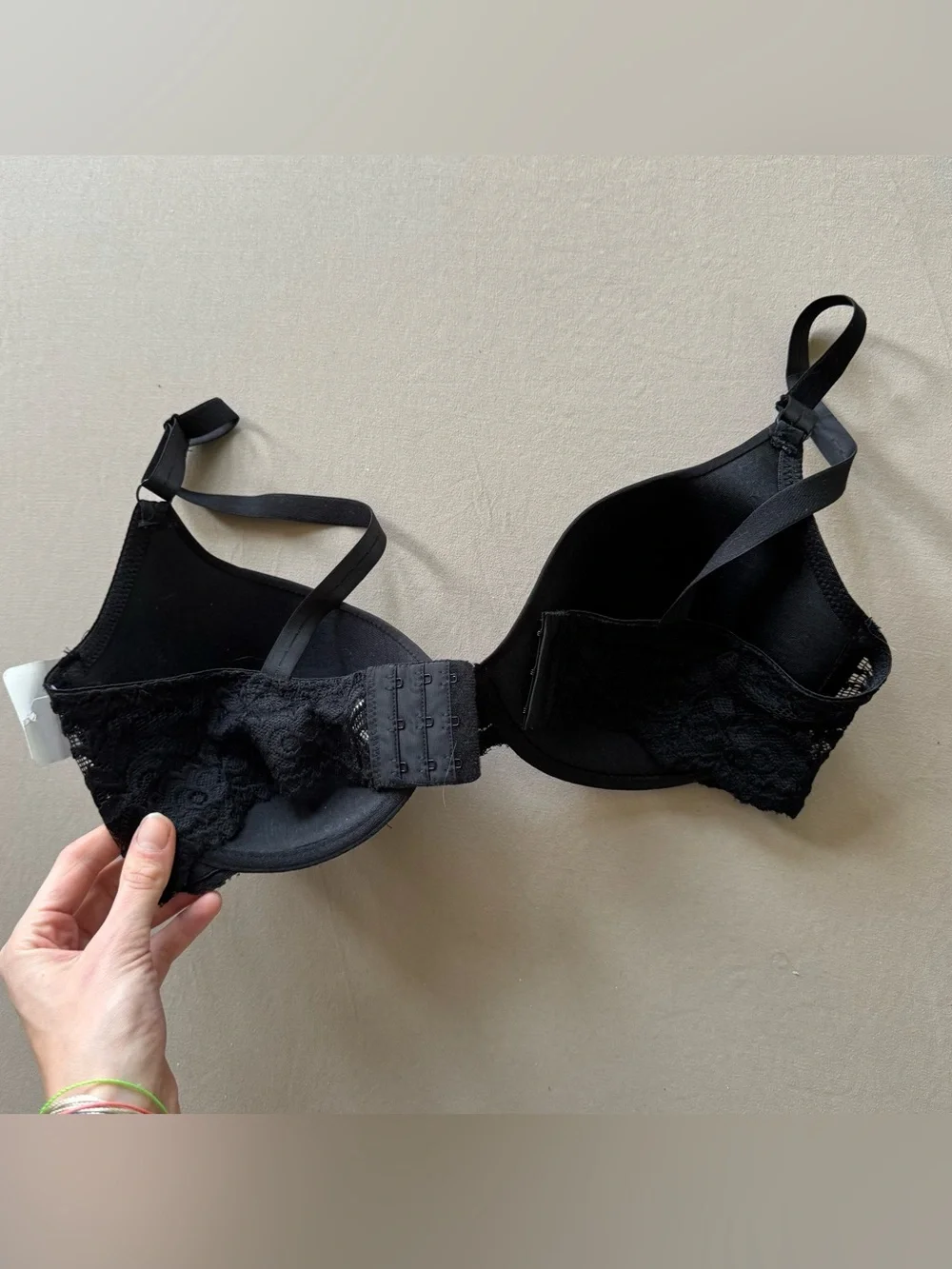 Rene Rofe Lace Trim Padded Plunge Bra - Picture 3 of 7